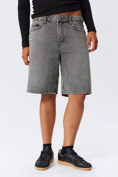 S garter denim shorts lightgray M