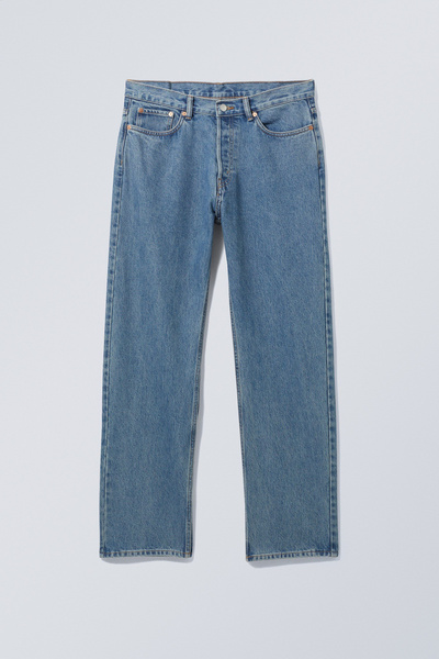 【BOK PLACE】Medium blue washing straight fit denim pants Thomasville relaxed straight jeans in Vintage blue
