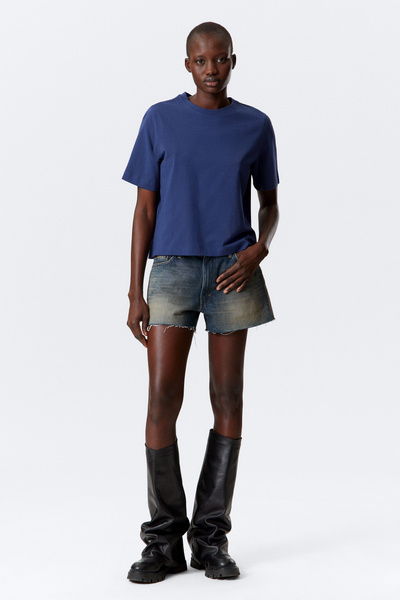売れ筋商品|||ウィークデイ Tシャツ レディース トップス DANYA BOXY - Basic T-shirt - dark blue Weekday DANYA BOXY - Basic T-shirt - dark blue - Zalando