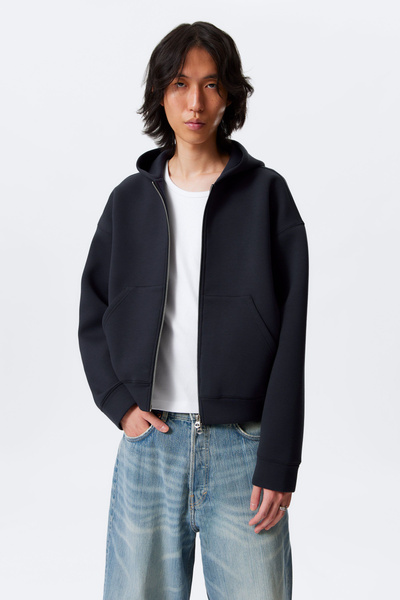 simon scuba zip hoodie - Dark Blue | Weekday WW