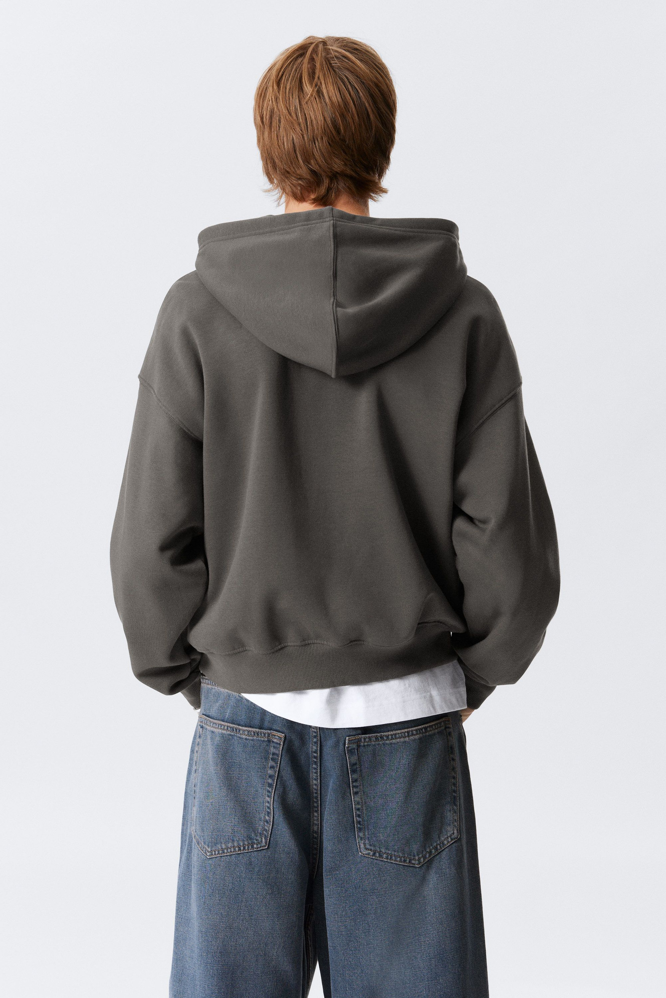boxy midweight zip hoodie - Grey | Weekday WW