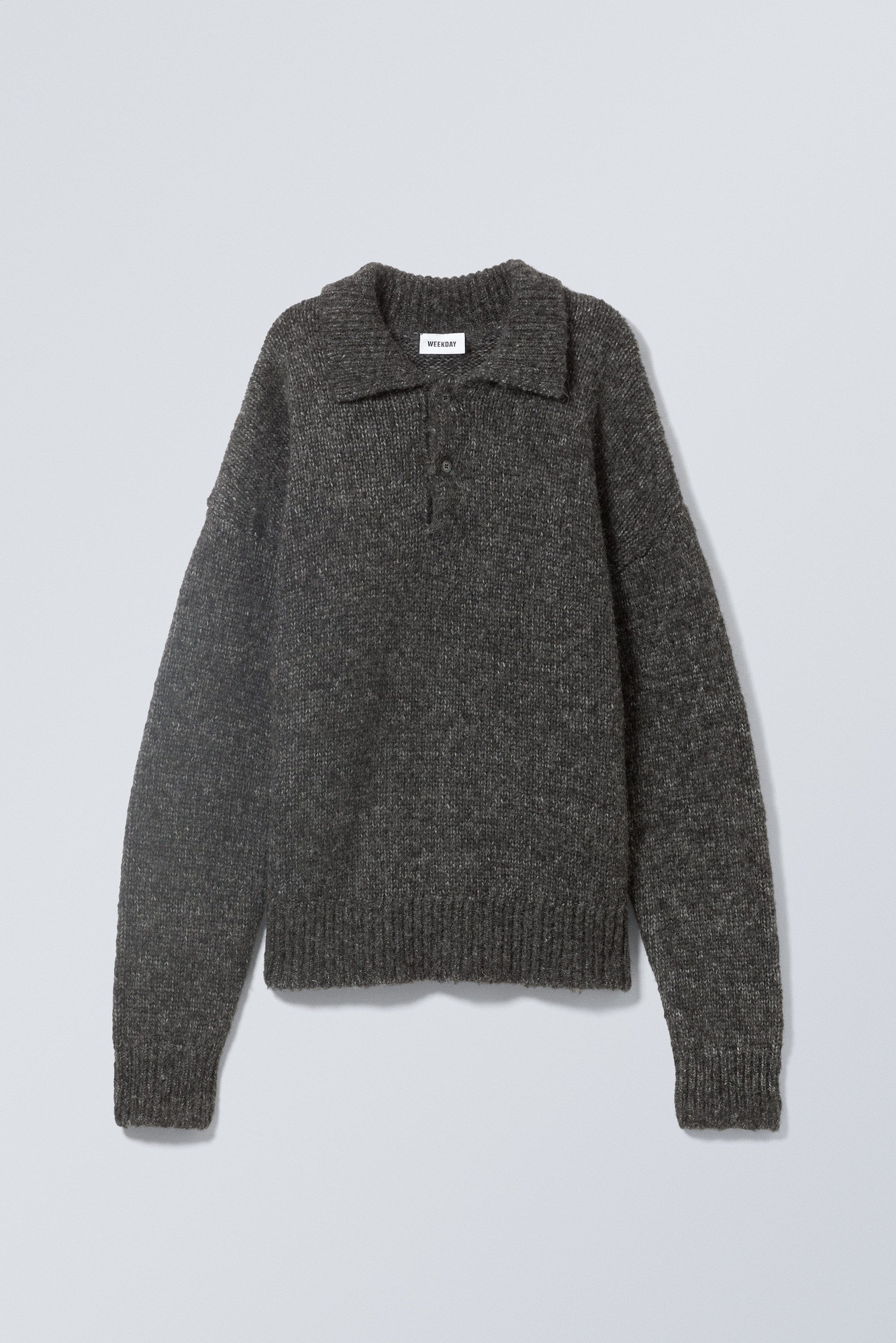 FASHIRU wool blend polo knit sweater 黒 FASHIRU wool blend polo knit sweater 黒 FASHIRU wool blend