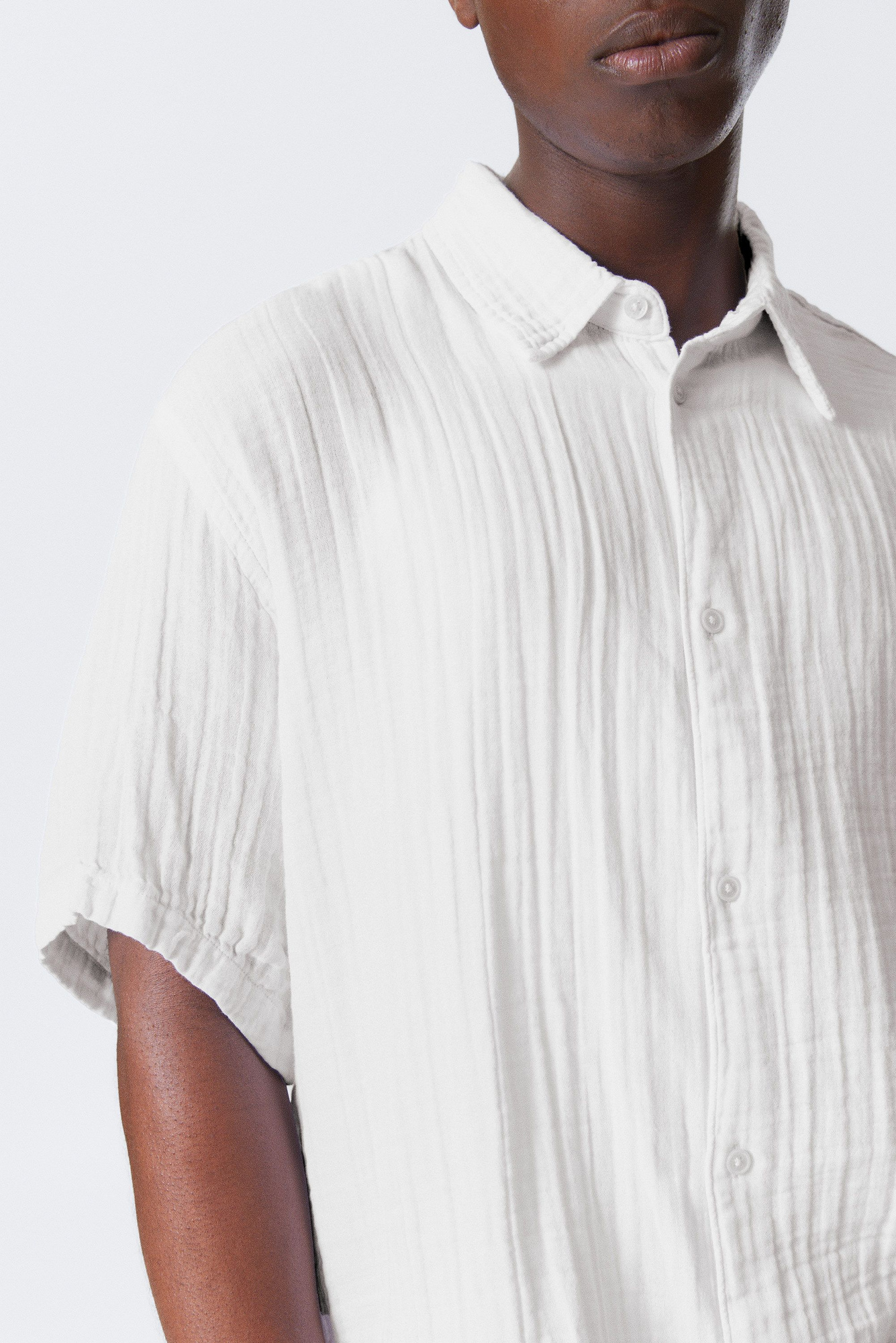 【新品】UL Short Sleeve Shirt Lサイズ G.White oversized structured short sleeve shirt - White | Weekday WW