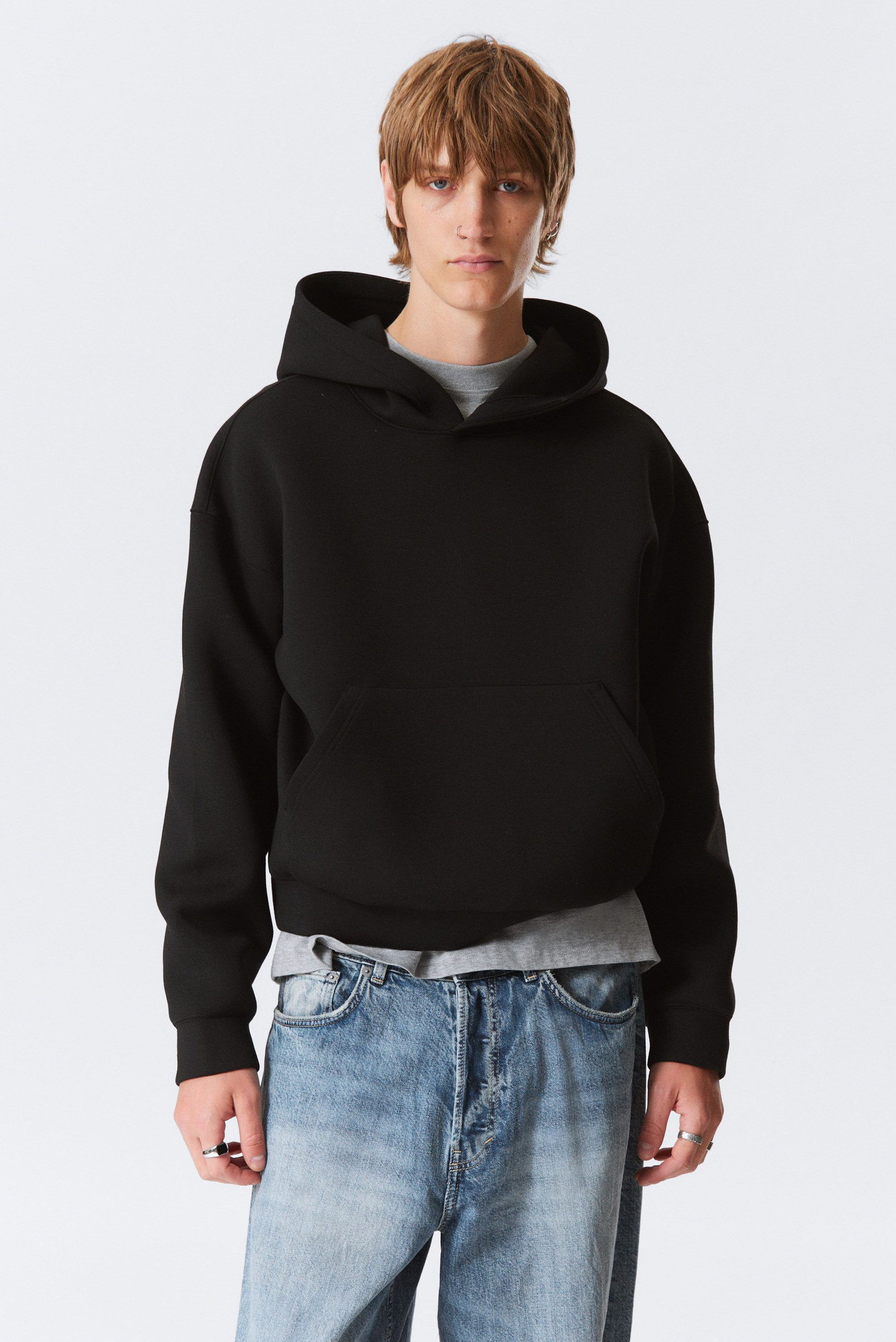 【WEEKDAY】SIMON スキューバ パーカー フーディ simon scuba zip hoodie - Grey Melange | Weekday WW