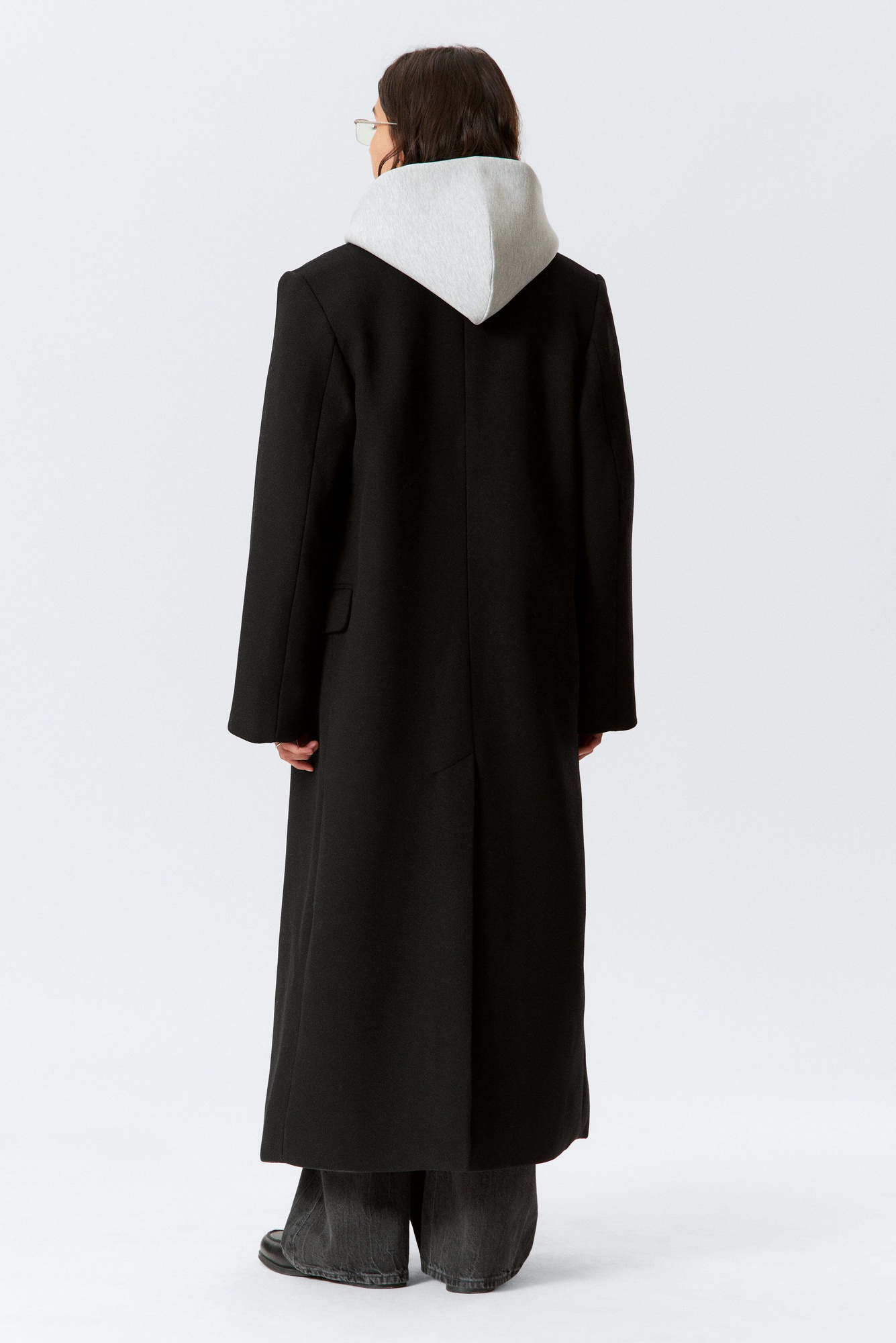 oversized double-breasted wool-blend coat - Black | Weekday WW