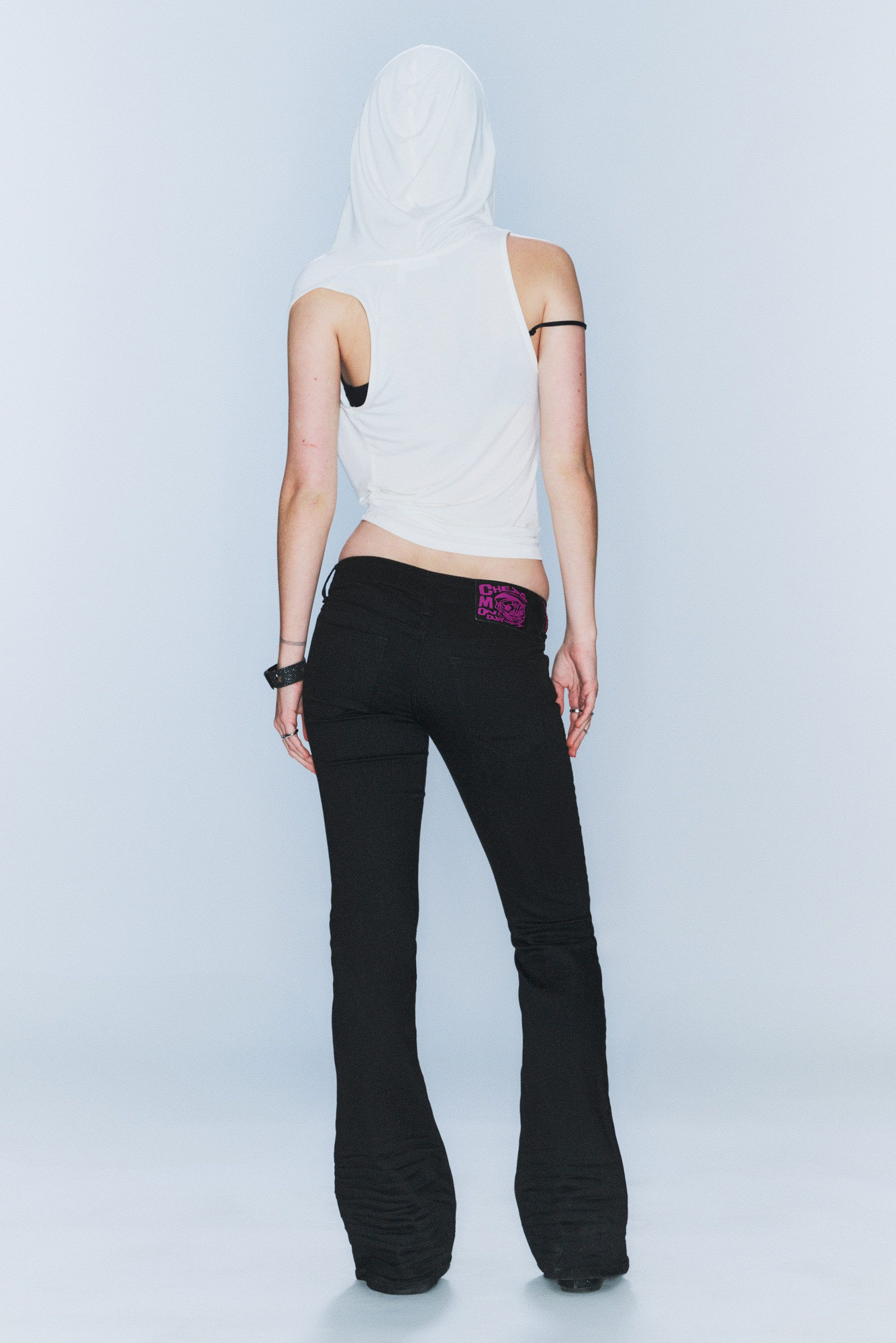 booty bei low waist skinny bootcut jeans - Black Top Rinse