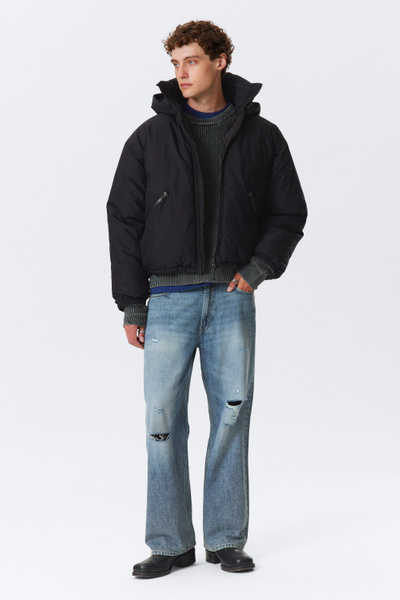 ジャケット・アウター Oproject PADDED HOODED DUFFLE COAT-BLACK padded hooded puffer jacket - Black | Weekday EU