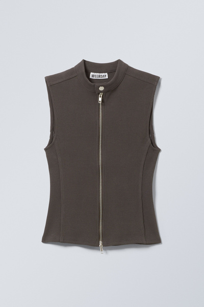トップス SLEEVELESS ZIP RIB KNIT TOPS Sleeveless Rib Sweater Top W/zipper - Walmart.com