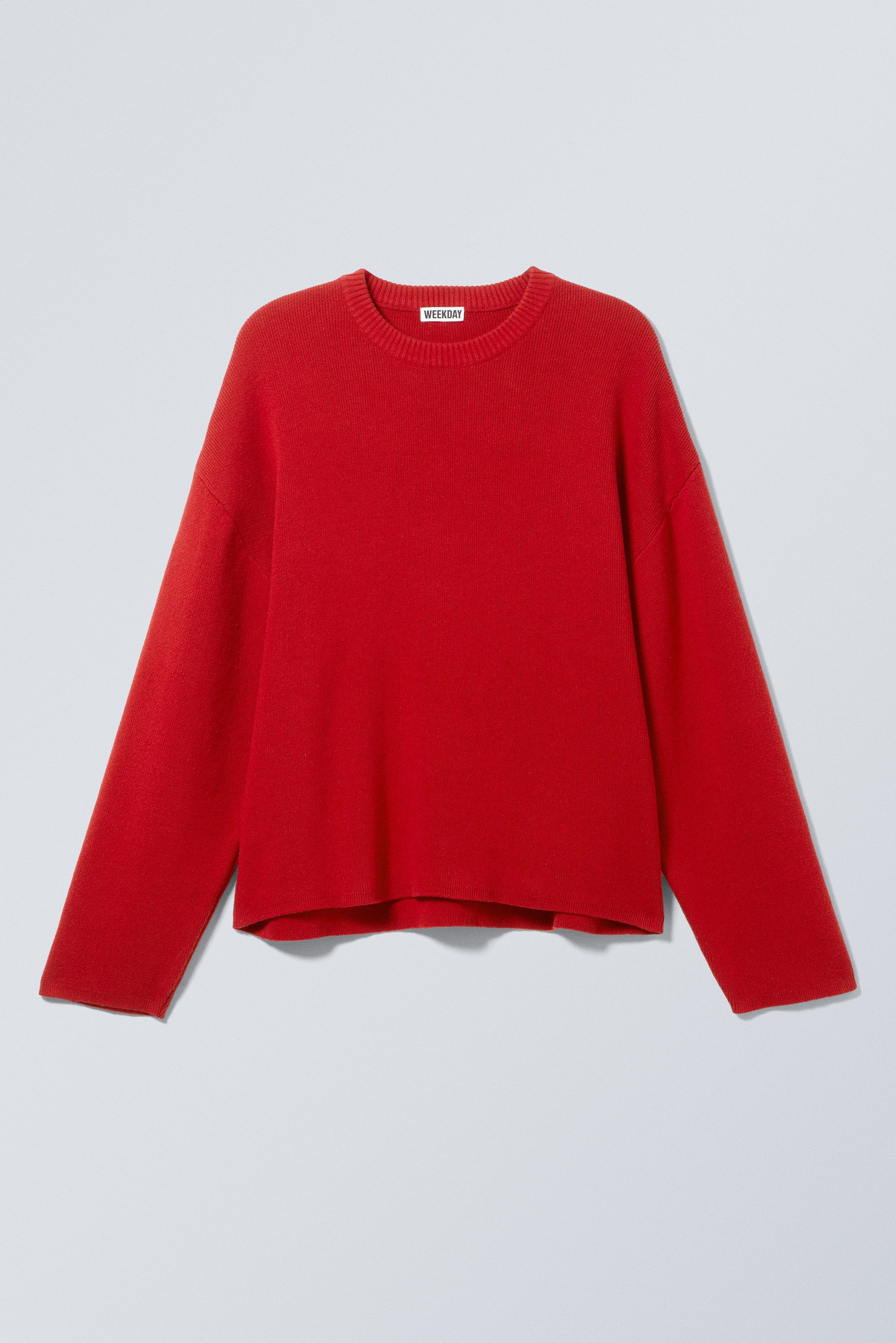 boxy knitted cotton sweater - Red | Weekday GB