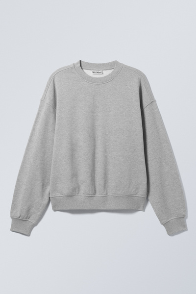 boxy heavyweight terry sweatshirt - Light Grey Melange