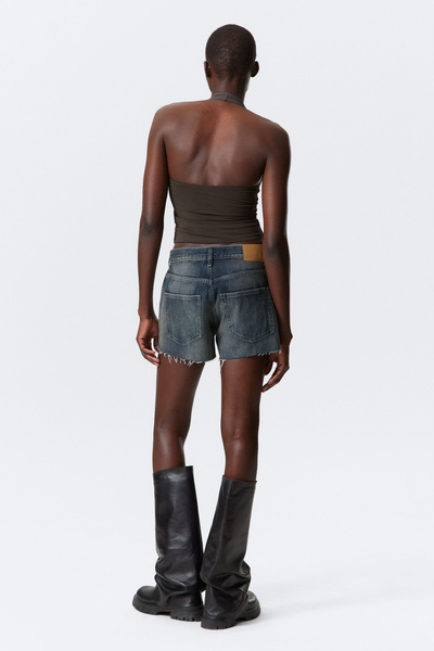 square neck halter top - Black | Weekday CH