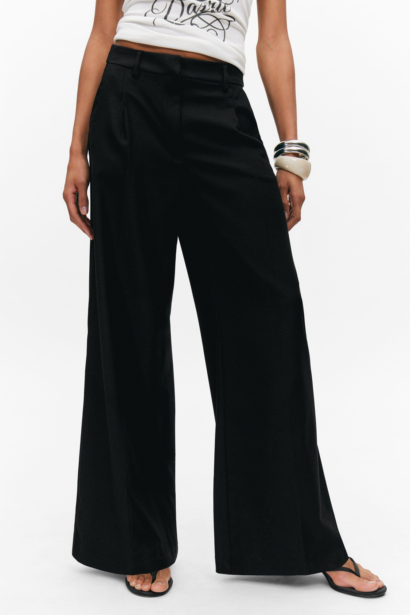 スーツ・フォーマル・ドレス Frilled highwaist wide pants セール】Frilled highwaist wide pants（パンツドレス）｜LE