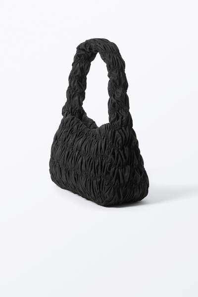smocked rectangular shoulder bag - Black | Monki GB