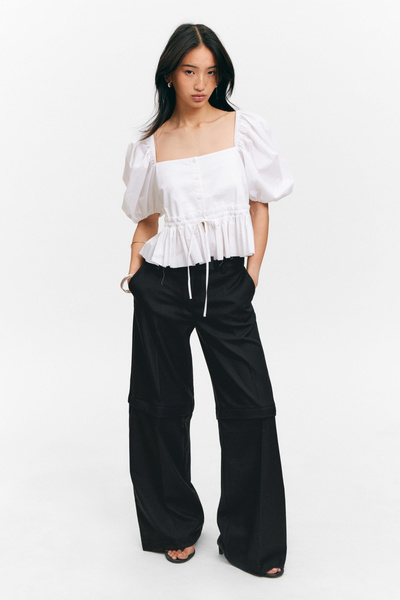 パンツ TODAYFULHighwaist Tuck Trousers 36 Hart Schaffner Marx Performance New York Modern Fit Flat