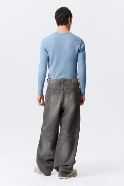 astro mid rise loose baggy leg jeans - Mine Grey | Weekday WW