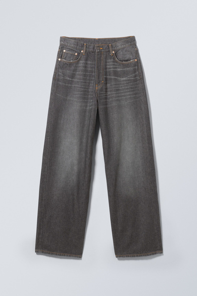 パンツ WEEKDAY ASTRO LOOSE BAGGY LEG JEANS astro loose baggy leg jeans - Tuned Black - Black | Weekday WW
