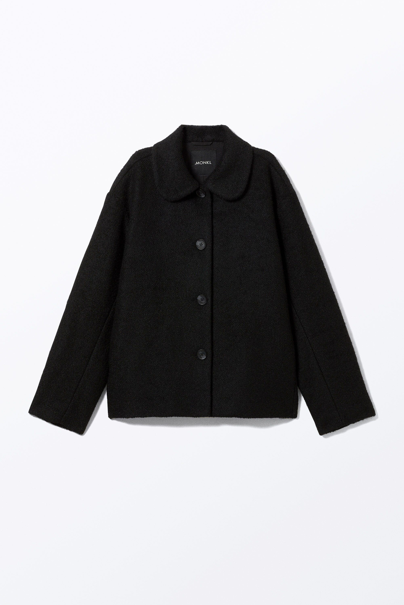 single-breasted wool blend jacket - Black | Monki WW