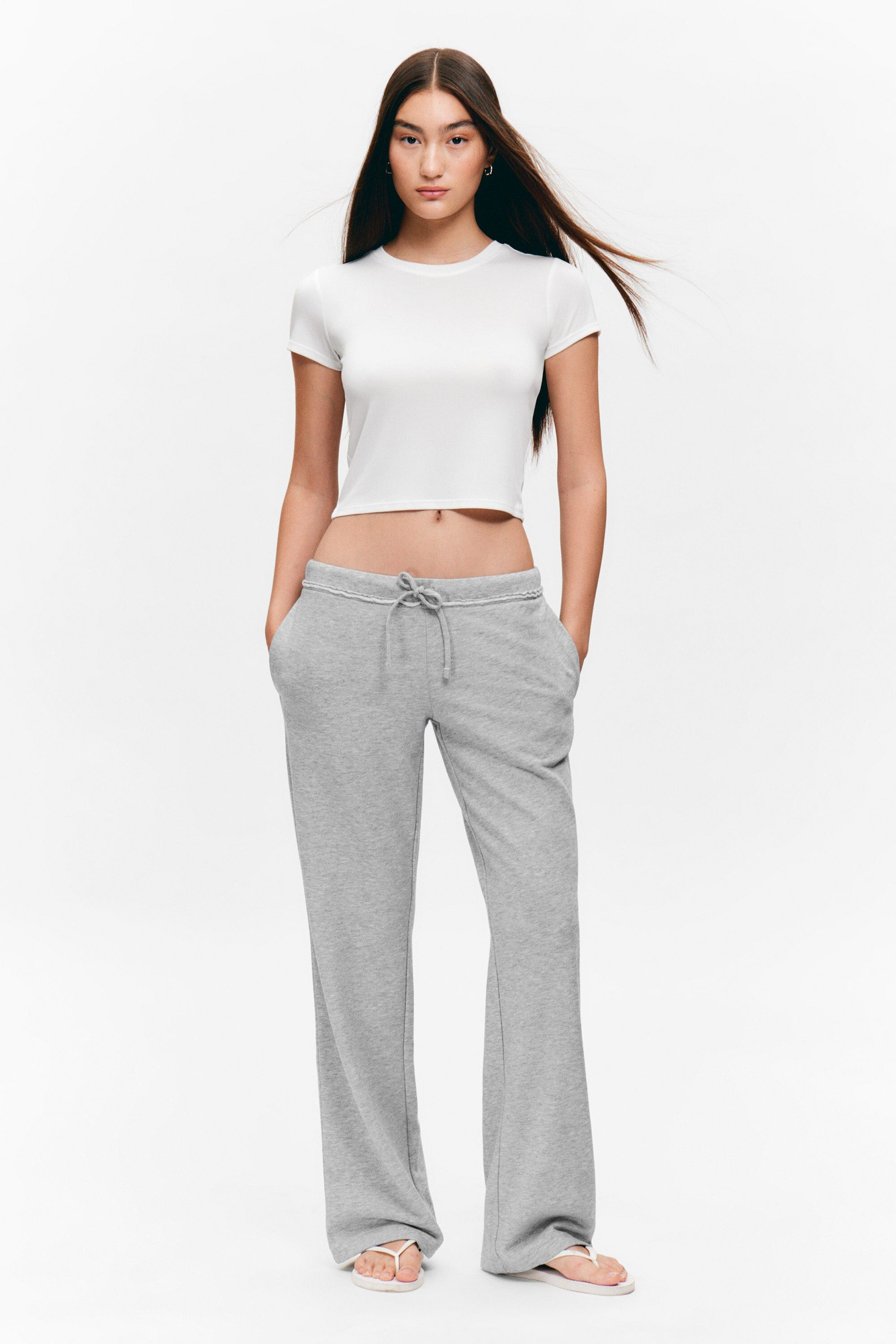 bas de pyjama en doux tissu éponge Gris chiné Monki FR