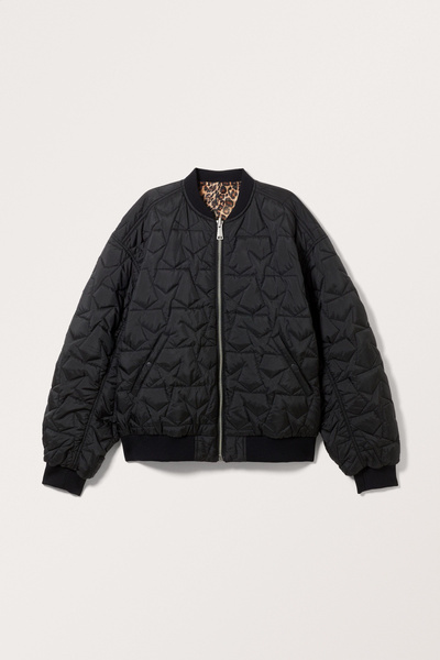 loose reversible bomber jacket - Leopard/Black | Monki WW