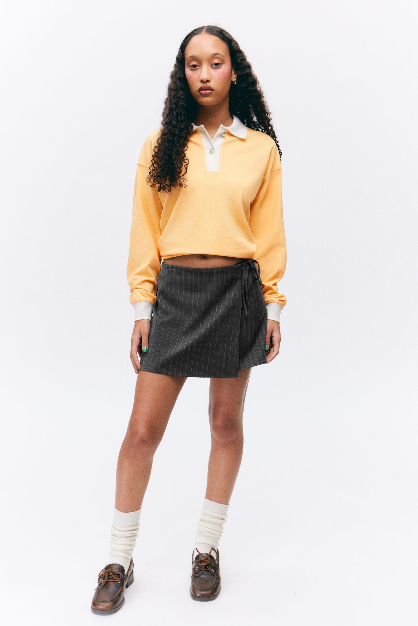 mini wrap skort - Dark Grey | Monki WW