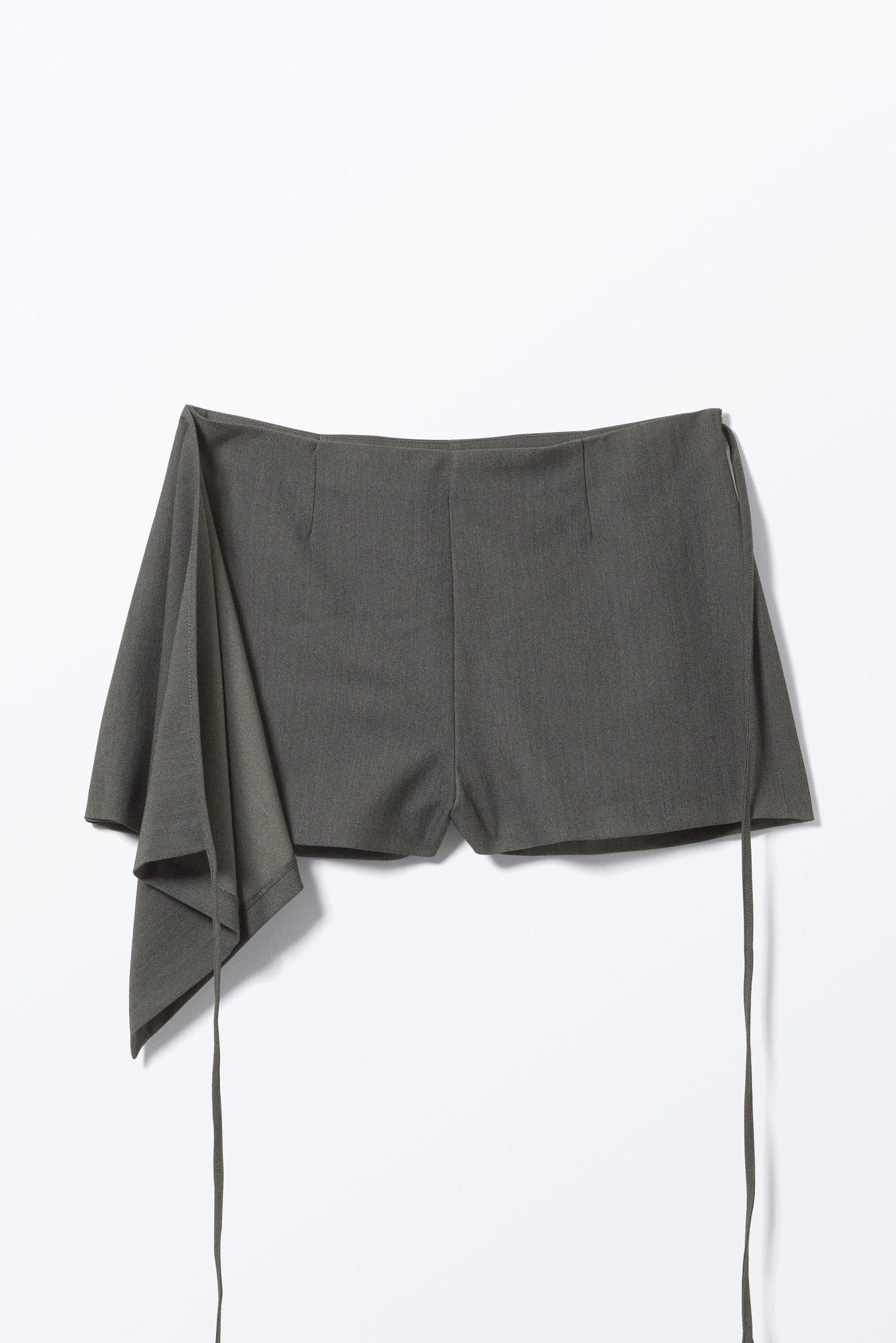 ワンピース Slash Wrap Mini Skirt Charcoal Grey Shop Charcoal Grey Stretch Woven Low Rise Pleated Micro Mini
