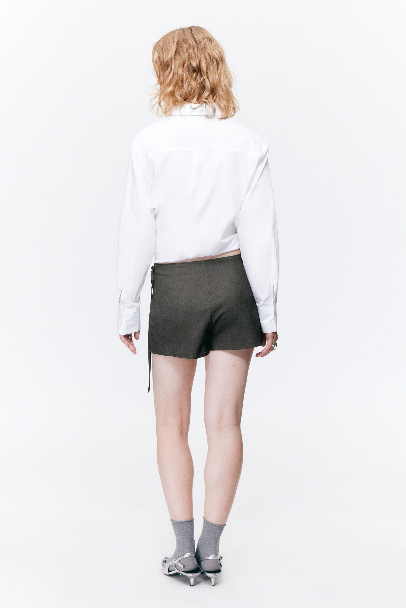 mini wrap skort - Dark Grey | Monki WW