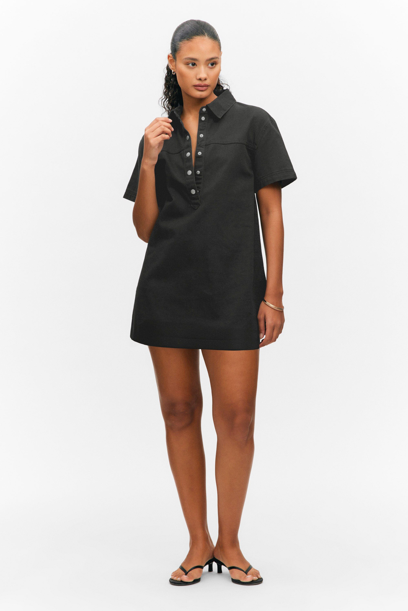 ワンピース Checked Shirt Mini Dress short-sleeved mini shirt dress - Leopard | Monki WW