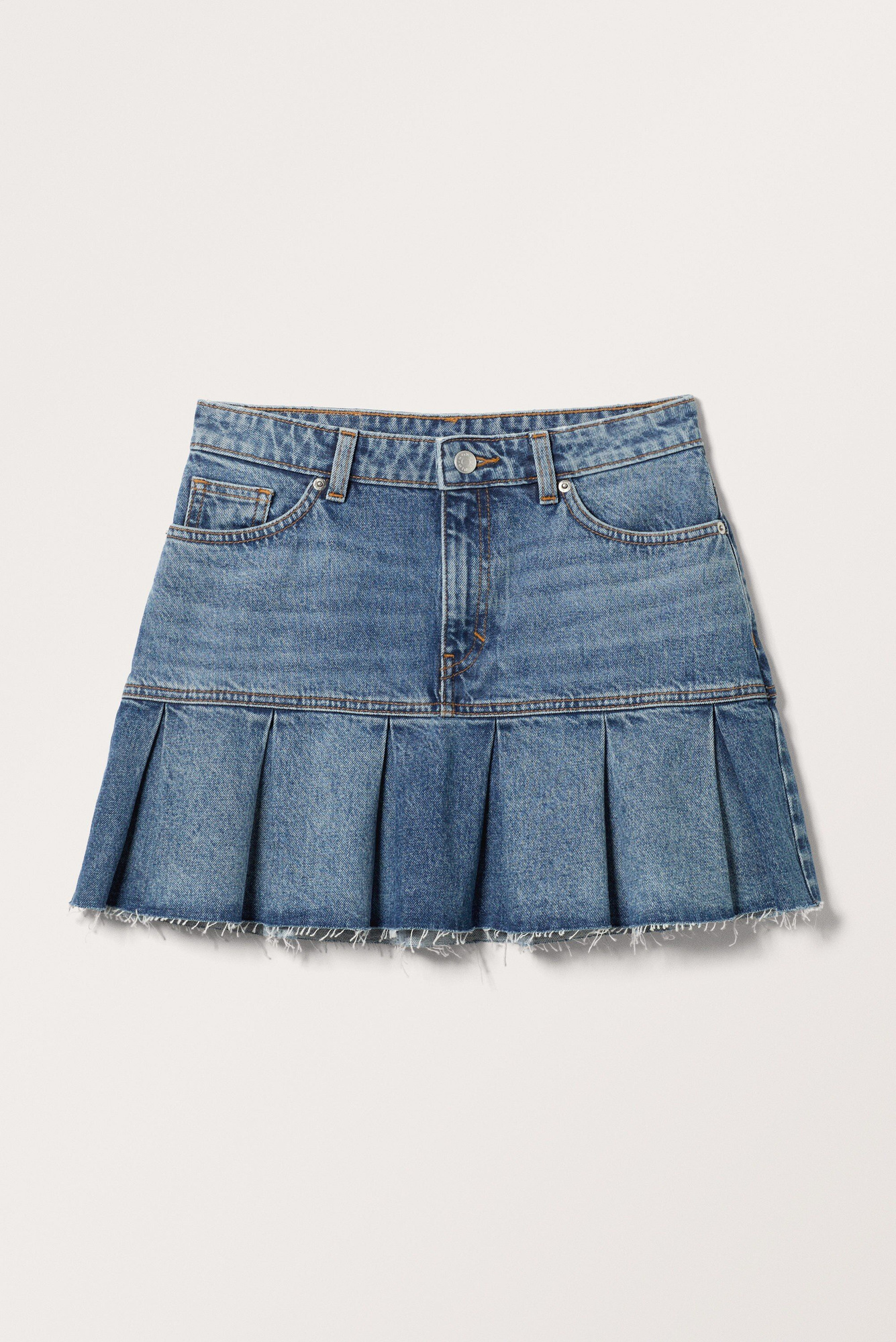 Pleated Hem Shein Jean Skirts Pleated Mini Denim Skirt Starling