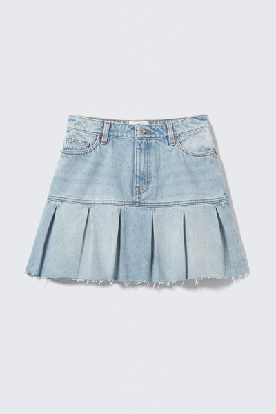 │Odd Studio│ Washed pleated denim mini skirt BLUE OO3SFDK1 Amazon.com: Women Solid Washed Denim Short Skirts Summer
