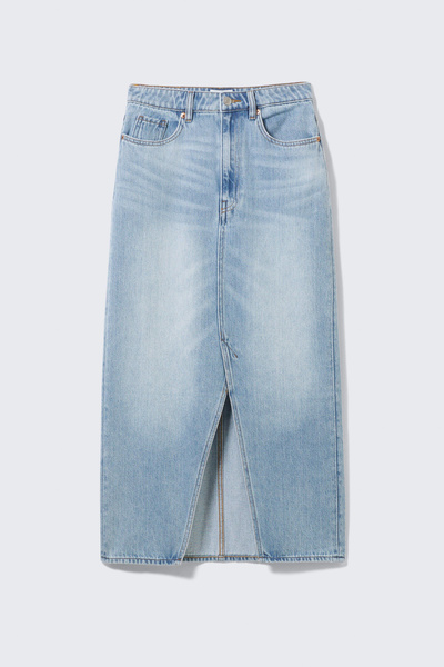 midi denim skirt - Fresh Blue - Light Blue | Monki WW