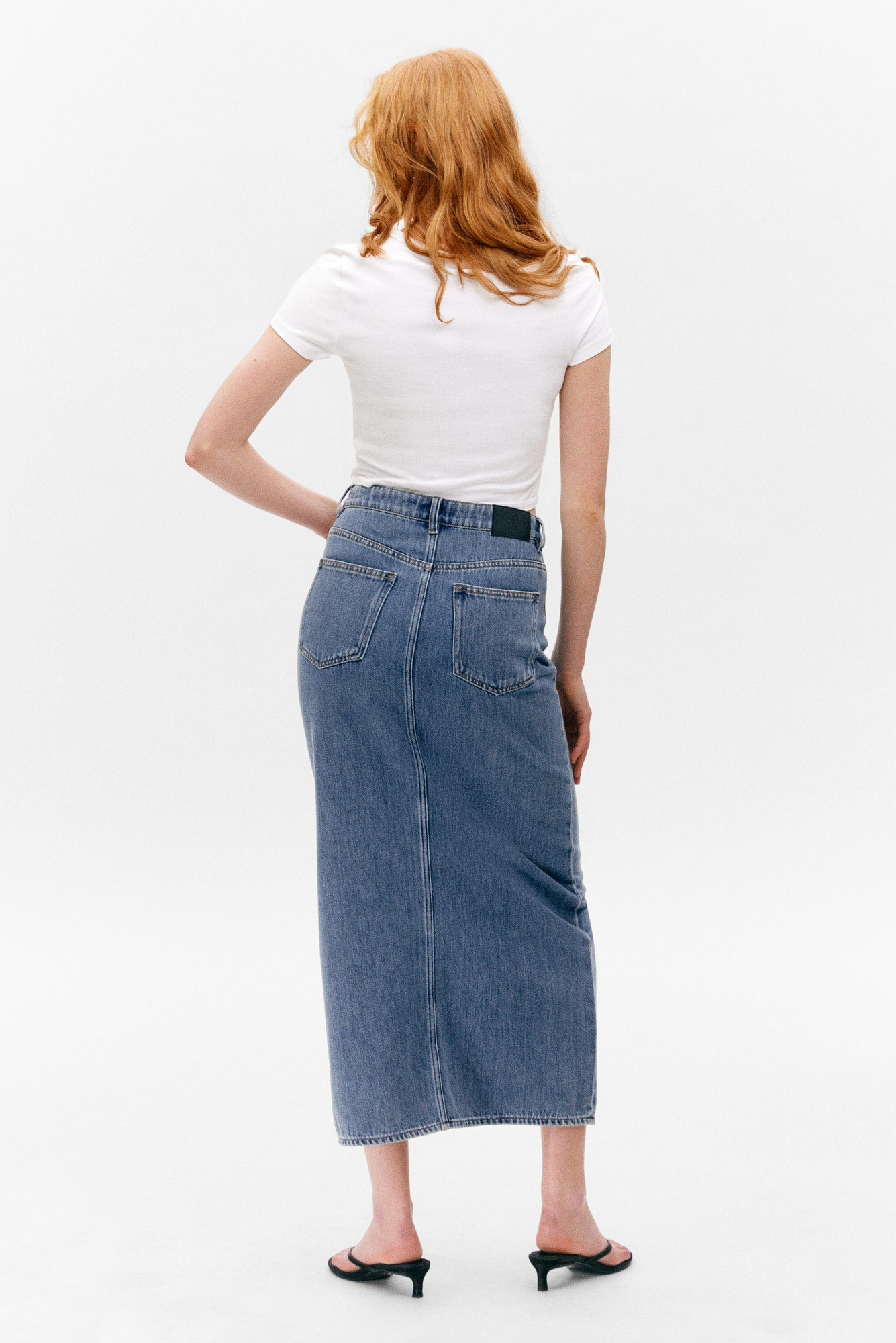 midi denim skirt - Mountain Blue | Monki WW