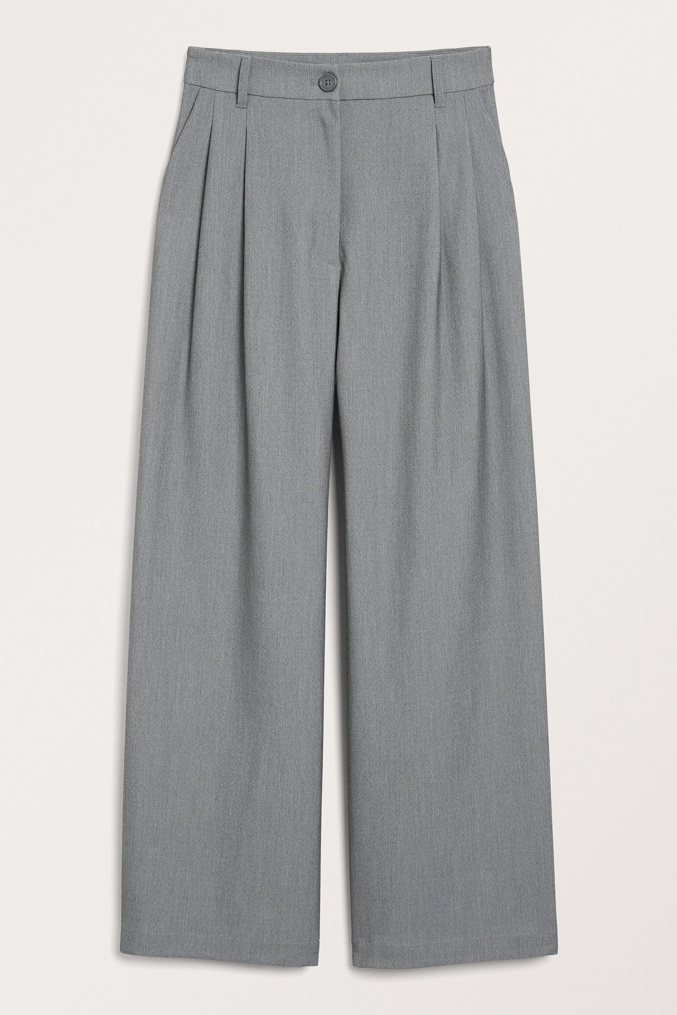 wide leg trousers - Grey melange | Monki WW