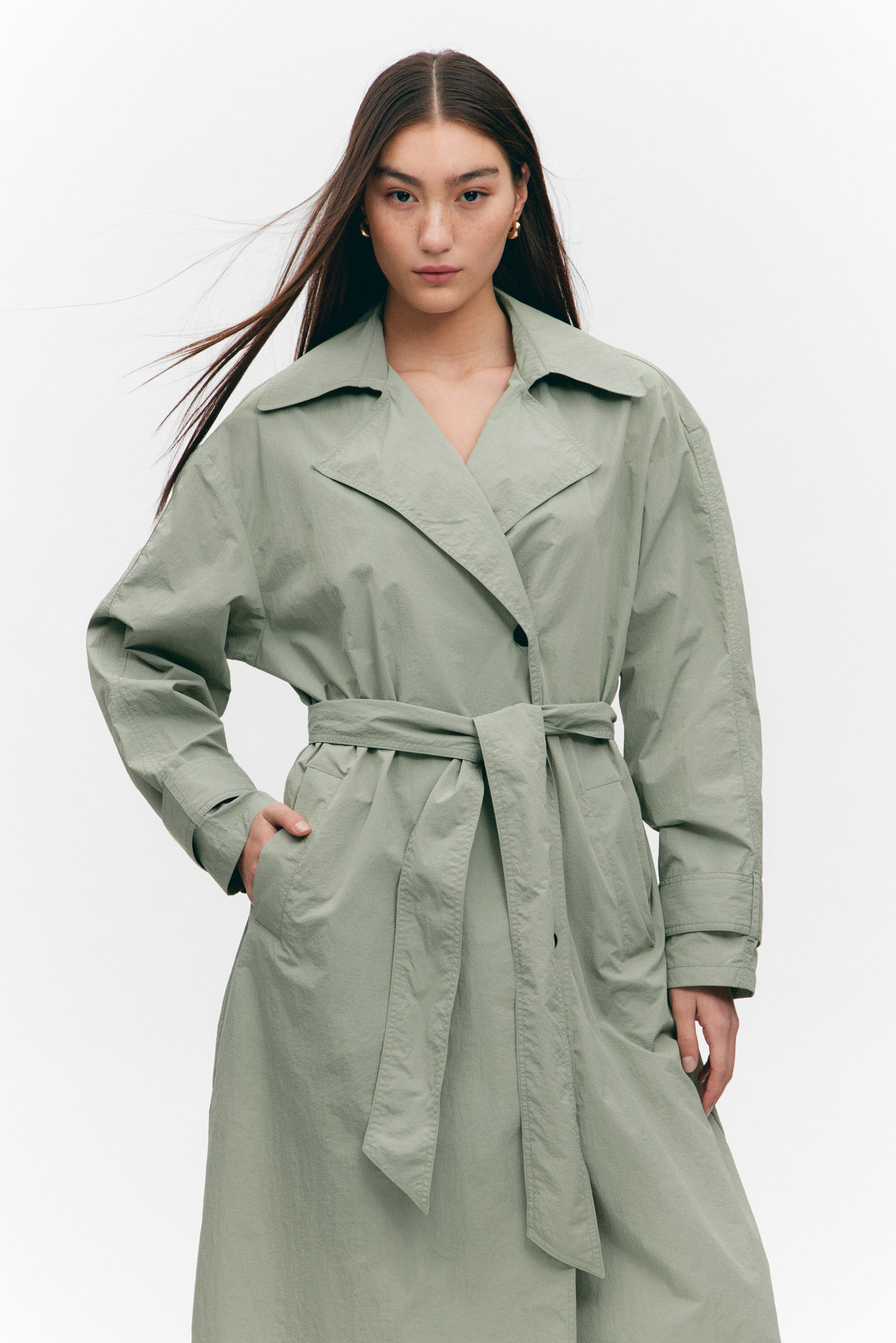 Oversized Belted Wool Blend Coat | OAK + FORT