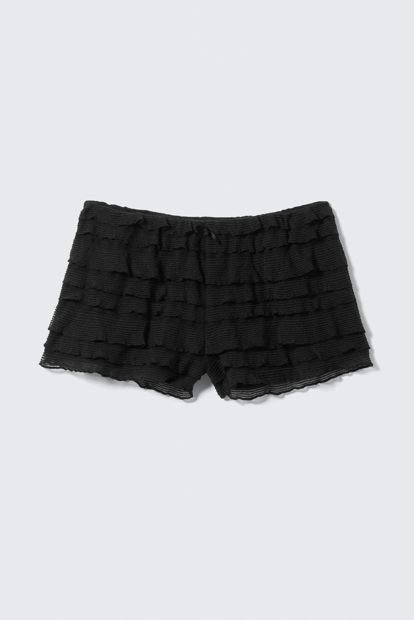 [TOOMUCHTAX] / ☆ LACE RIBBED MICRO SHORTS / BLACK Two Pack Black Ribbed Shorts - TK Maxx UK
