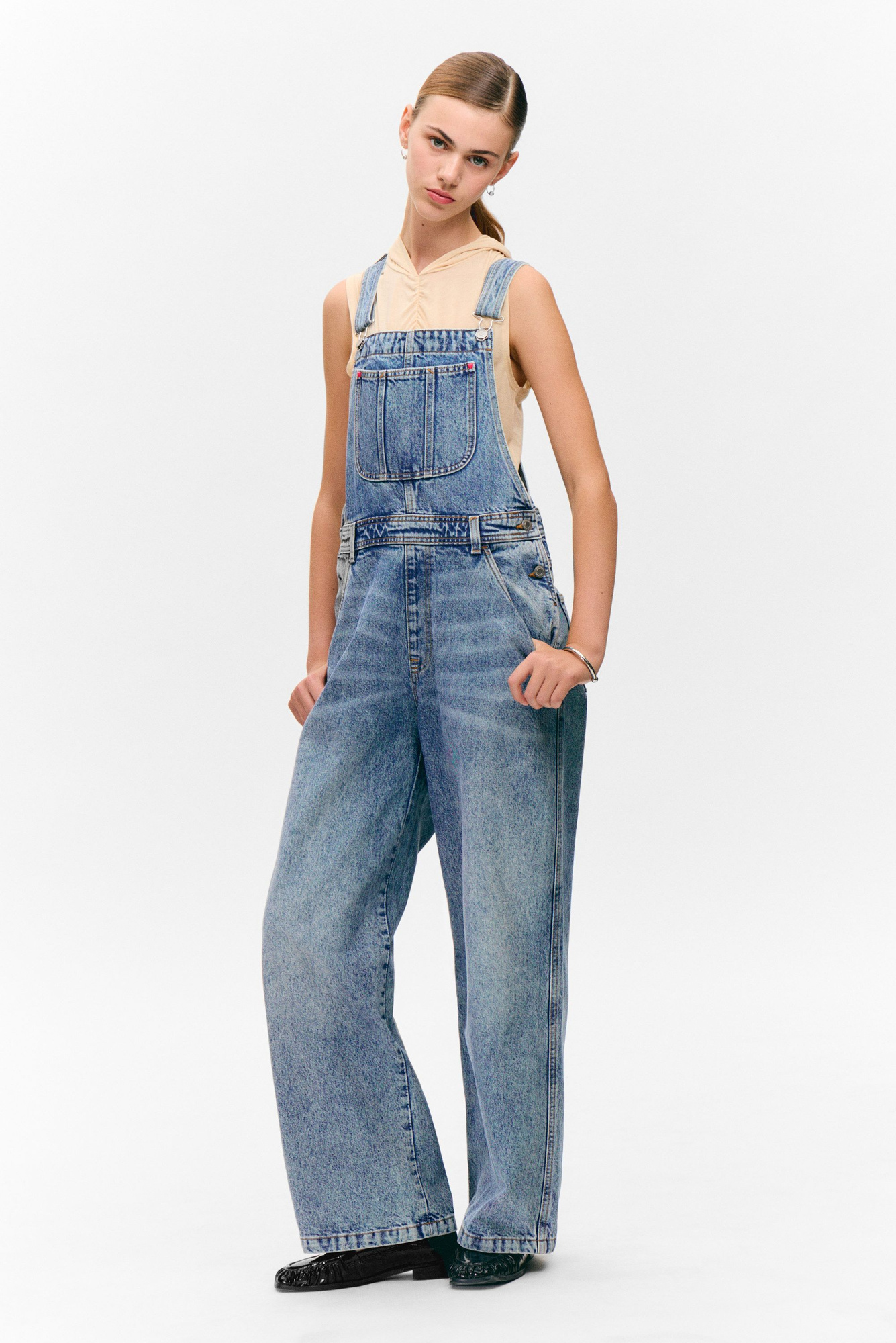classic cotton denim dungarees - Fresh Blue - Medium Blue