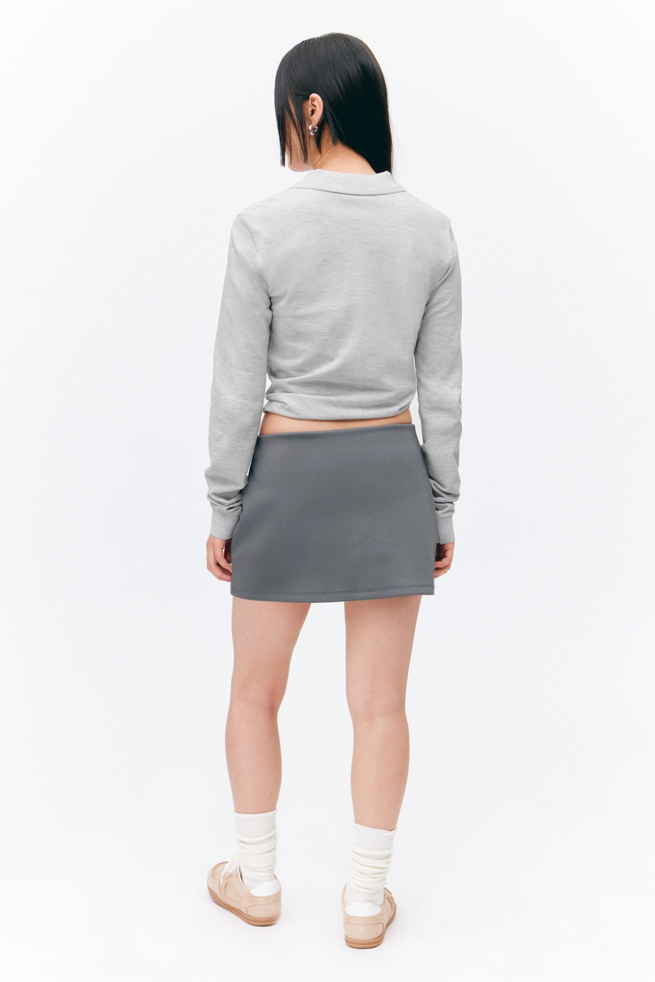 pull-on mini skort - Dark Grey | Monki WW