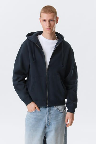 classic zip hoodie - Navy Blue | Weekday WW 【未使用】SPACE