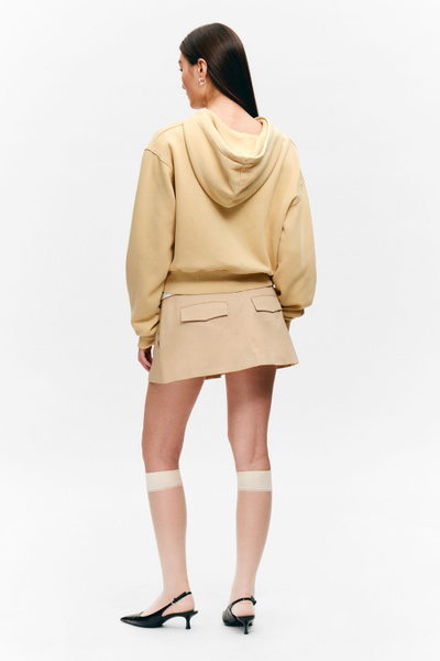short zip hoodie - Washed Light Beige | Monki WW