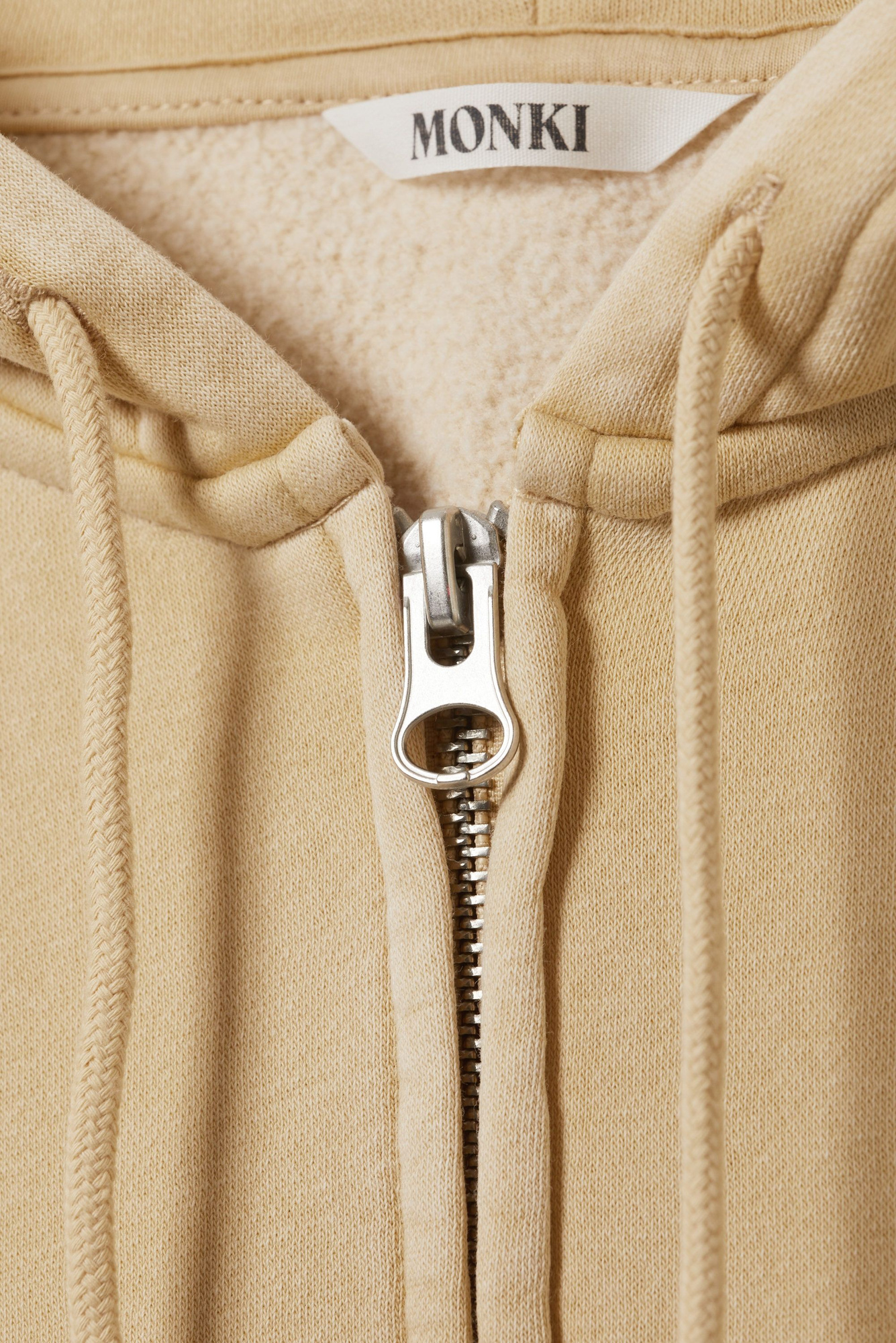 【新品未開封】 nissy naptime SWEAT PARKA-BEIGE Cream Graphic Zip Front Sweatshirt - NEWME