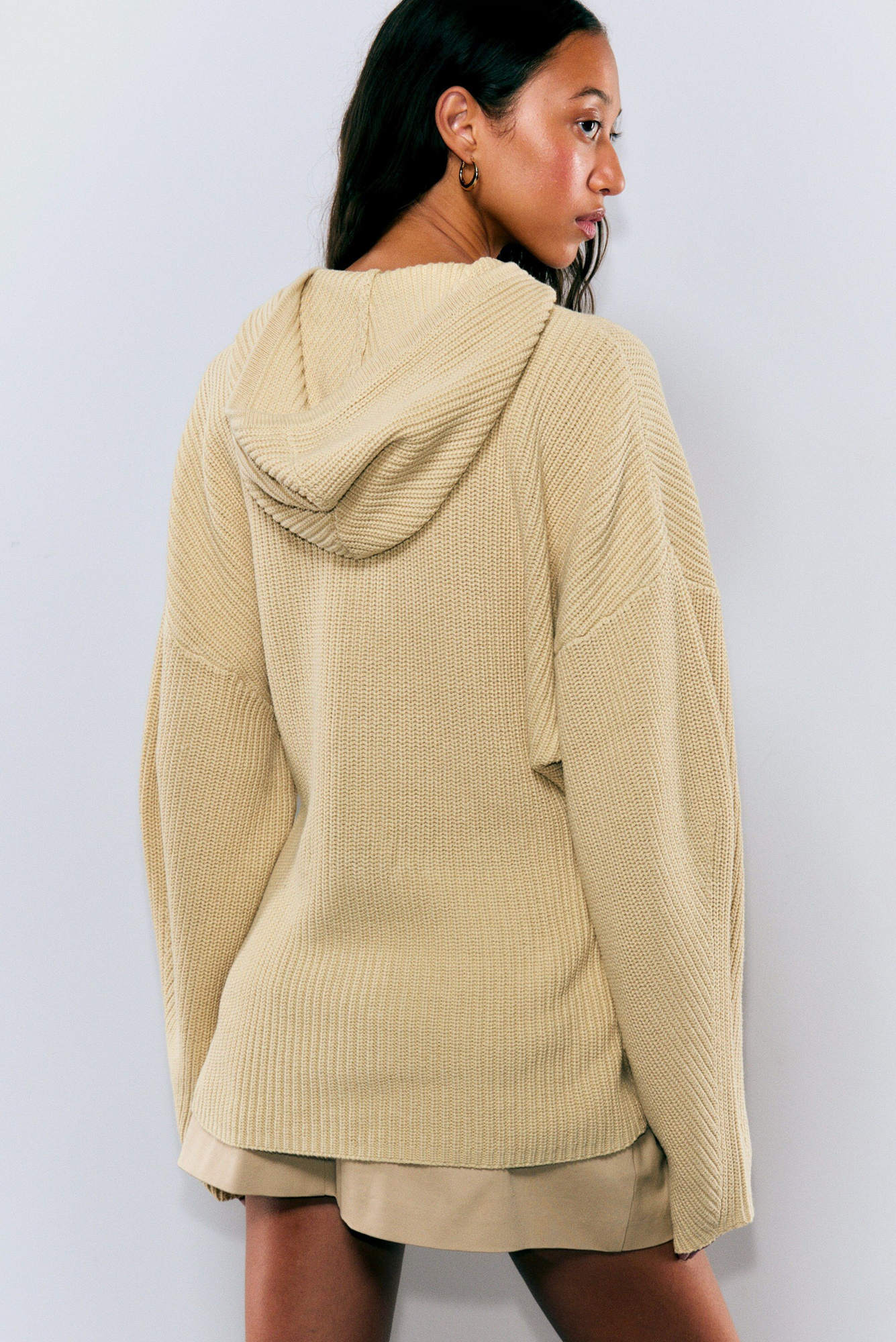 NKNIT ンニット camel mix hooded KNIT イエロー NKNIT ンニット camel mix hooded KNIT イエロー M