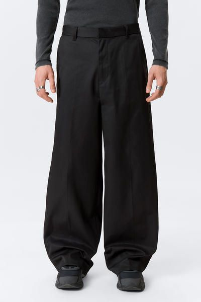 emil oversized chino trousers - Black | Weekday WW