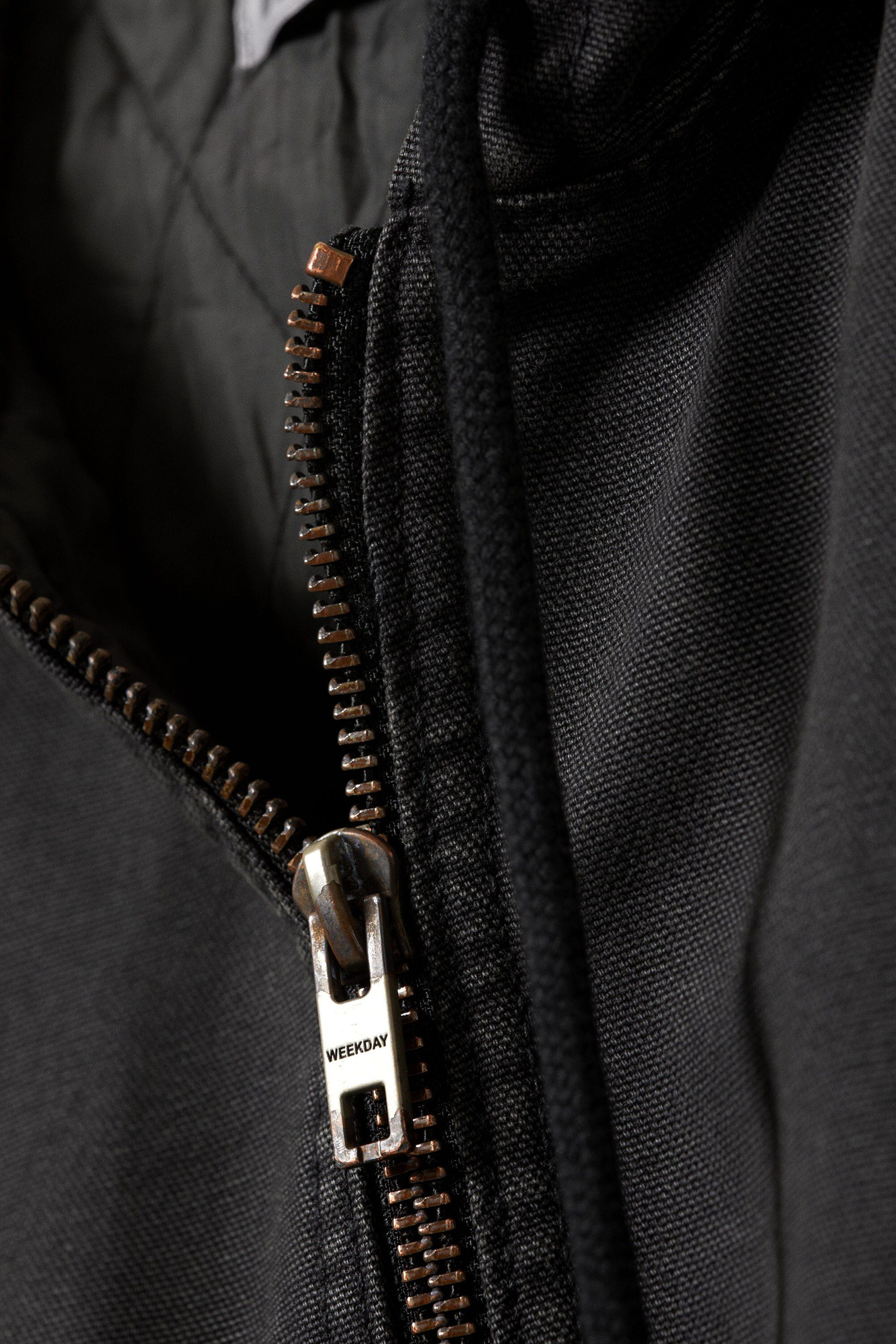 relaxed hooded bomber jacket - Washed Black | Weekday GB