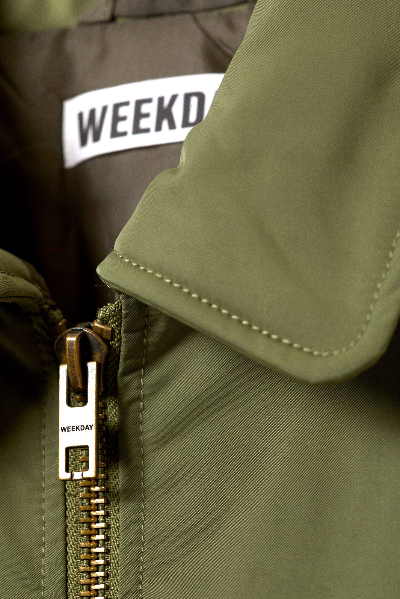 padded twill bomber jacket - Dusty Olive Green | Weekday EU