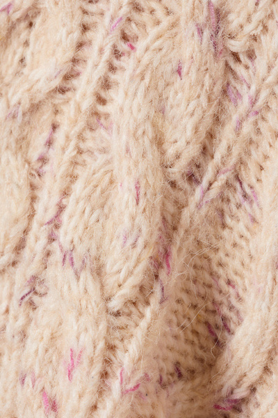 long cable knit textured sweater - Beige - Pink Neps | Monki WW