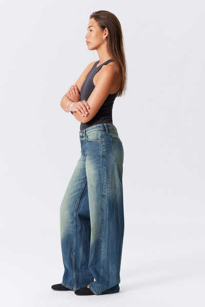 Plage　RIAM SUPER LOOSE DENIM ample low rise loose wide leg jeans - Gasoline Blue - Medium